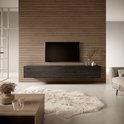 selsey bisira - tv-meubel 200 cm - zwarte essenhout