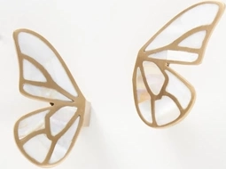 delia mother-of-pearl butterfly door pull handles, set of 2