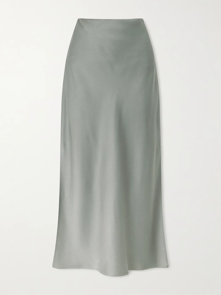 satin midi skirt