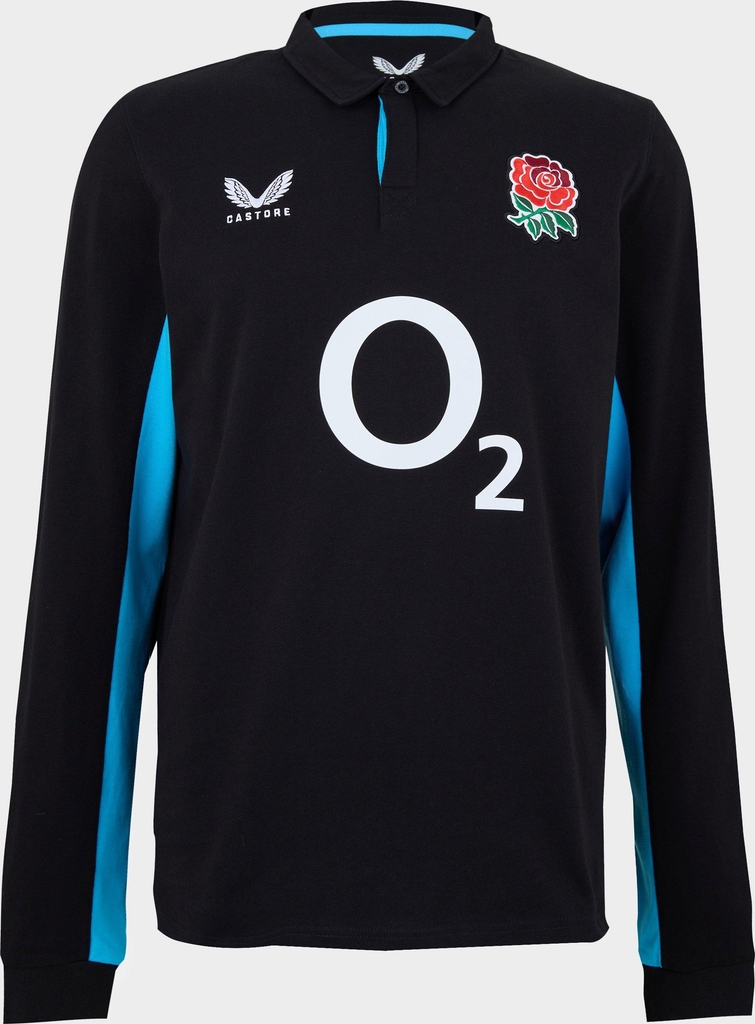 castore england rugby away long sleeve polo shirt 2025