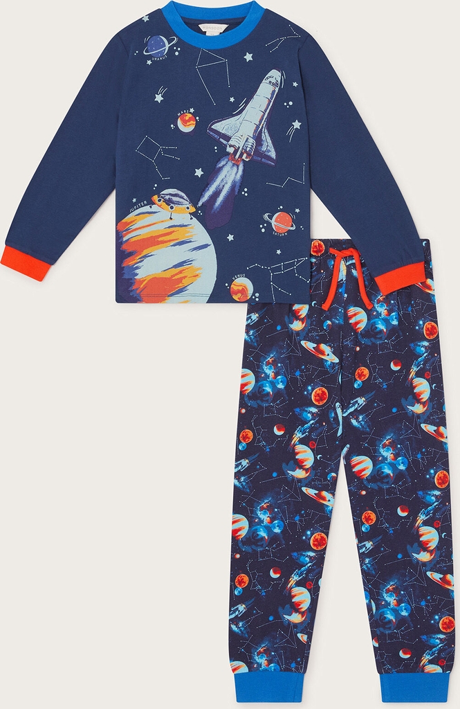 glow in the dark space pyjamas blue
