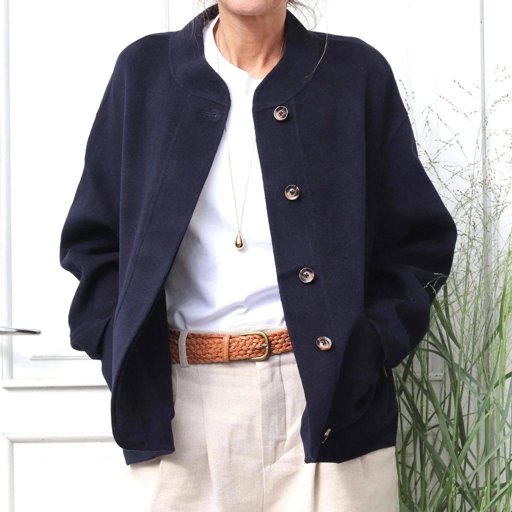 chicago kort jakke - uld - dark navy