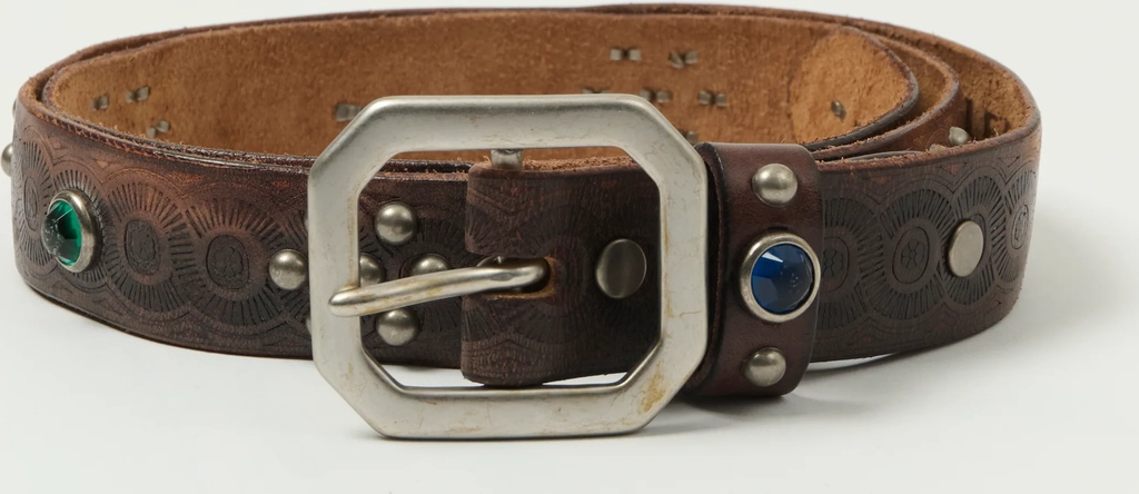 rrl studded leather belt - vintage black