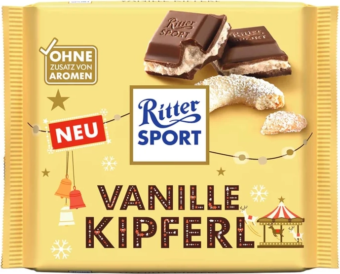 ritter sport chokolade vanilje kipferl limited edition 100g