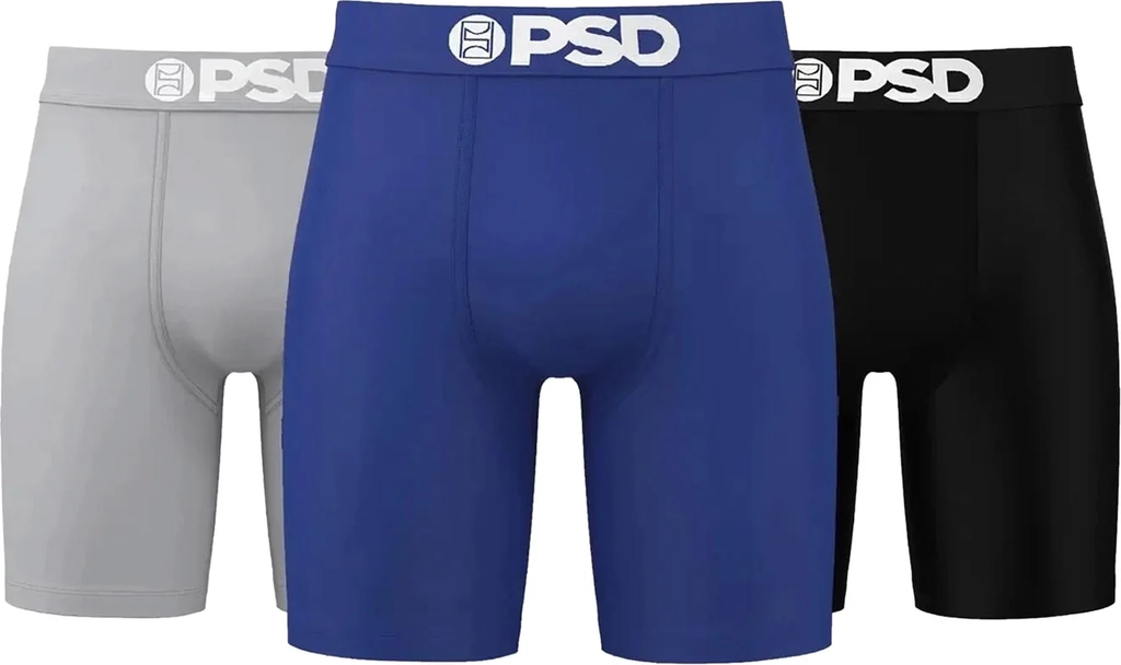 psdlos angeles solid 3 pack - boxer briefs - blue grey black