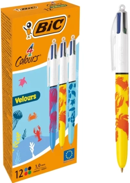 Bic Ballpen 4 Colors Velor mix (12pcs)