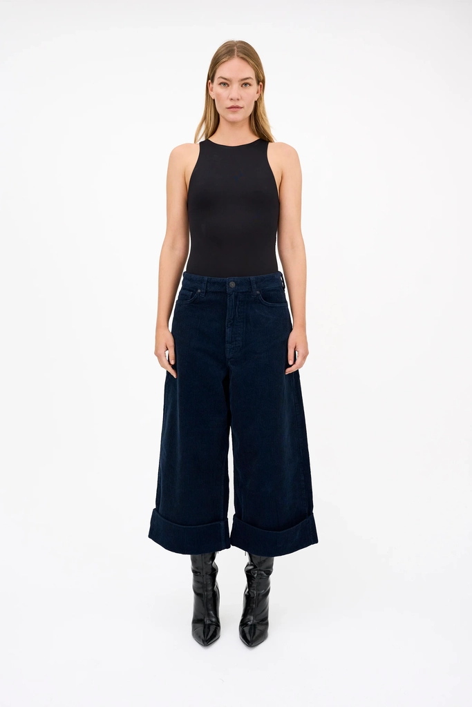 trw-angelika culotte pant corduroy - twilight navy