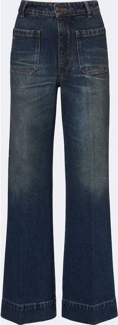 Victoria Beckham Jeans Anchos Alina - Azul