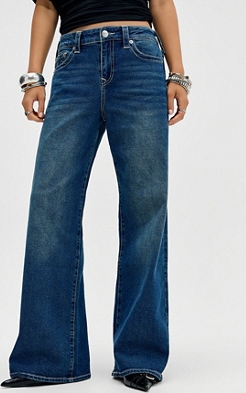true religion bobby mid rise baggy jeans