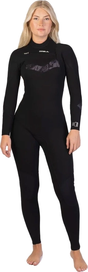 Gul 2023 Womens Response Echo 3/2mm Chest Zip Våddragt Black