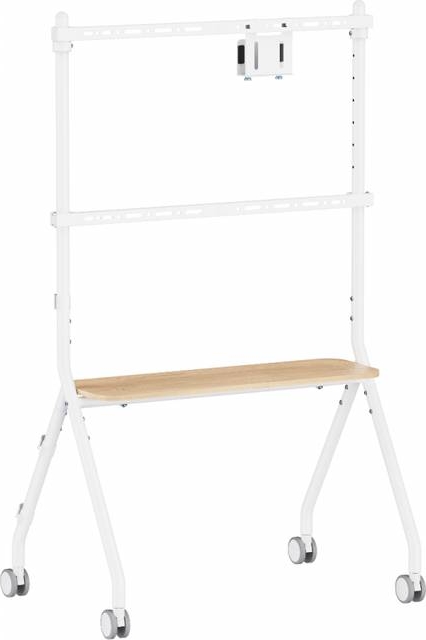MaxMount Easel Studio Mobilt TV Stativ Hjul Hvid