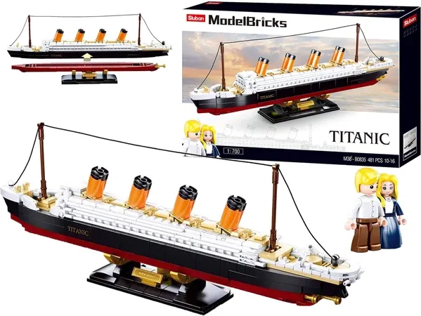 Sluban Modelltegelstenar Skepp Titanic båt 481 element B0835 Skepp 1:700