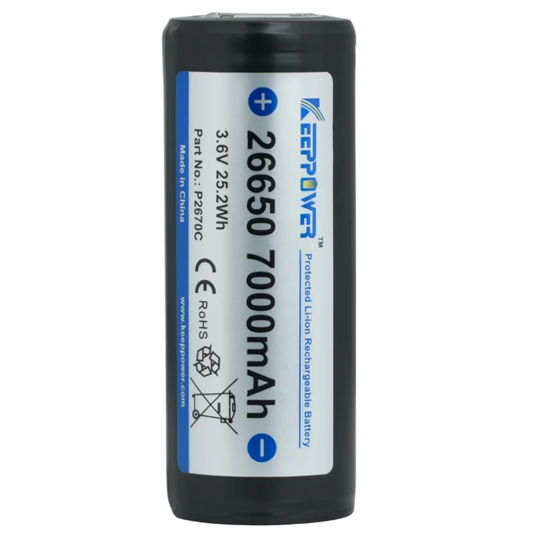 26650 keeppower 7000mah protected li-ion battery 3,6v