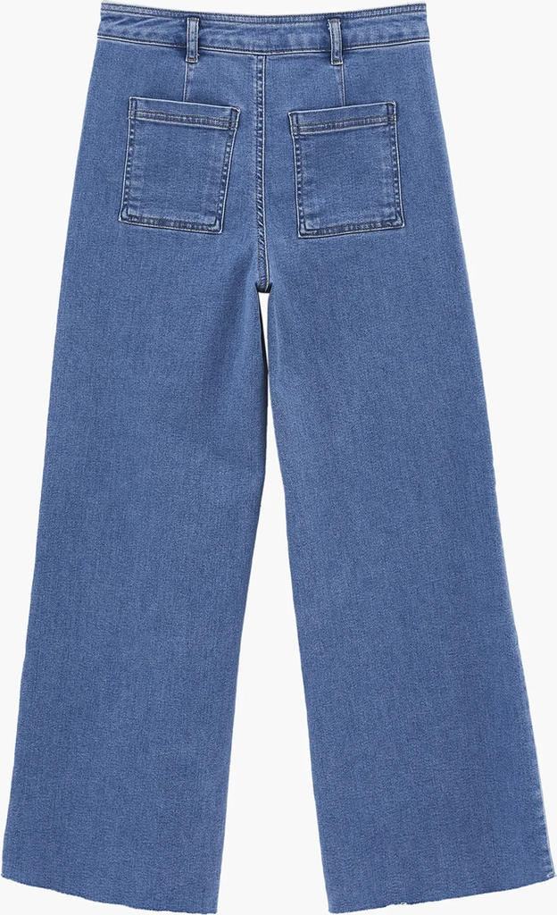 oxxooxxo ultra high waist wide leg pants - wide leg - rodeo blue denim