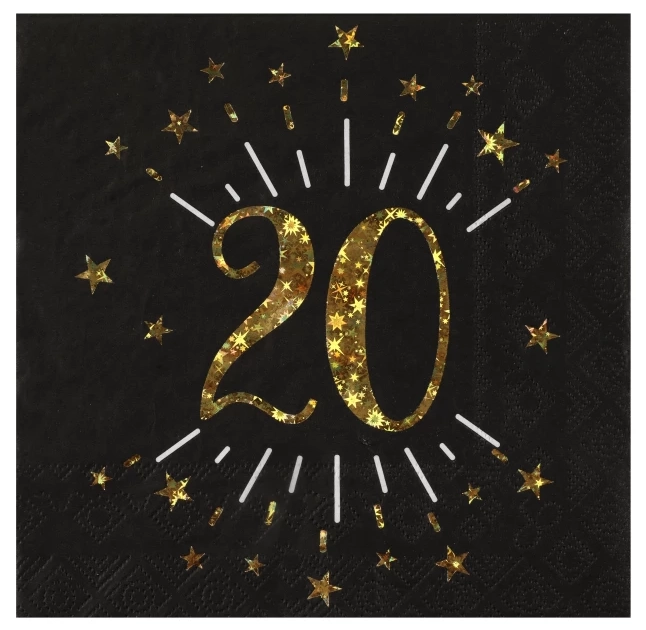 20 års fødselsdags servietter