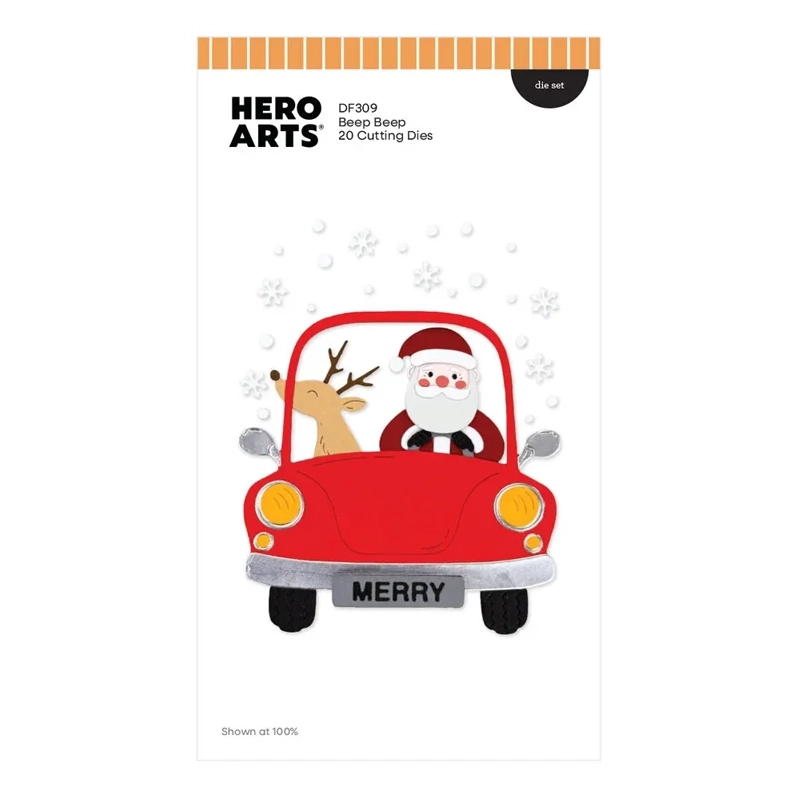 hero arts - die - whimsical wheels - beep beep