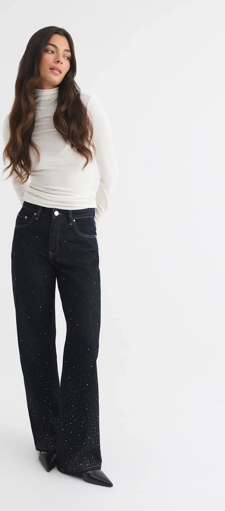 rebel high rhinestone jeans