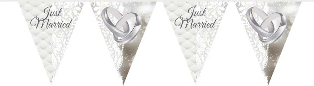 Folat Flagbanner Just Married. 10 meter