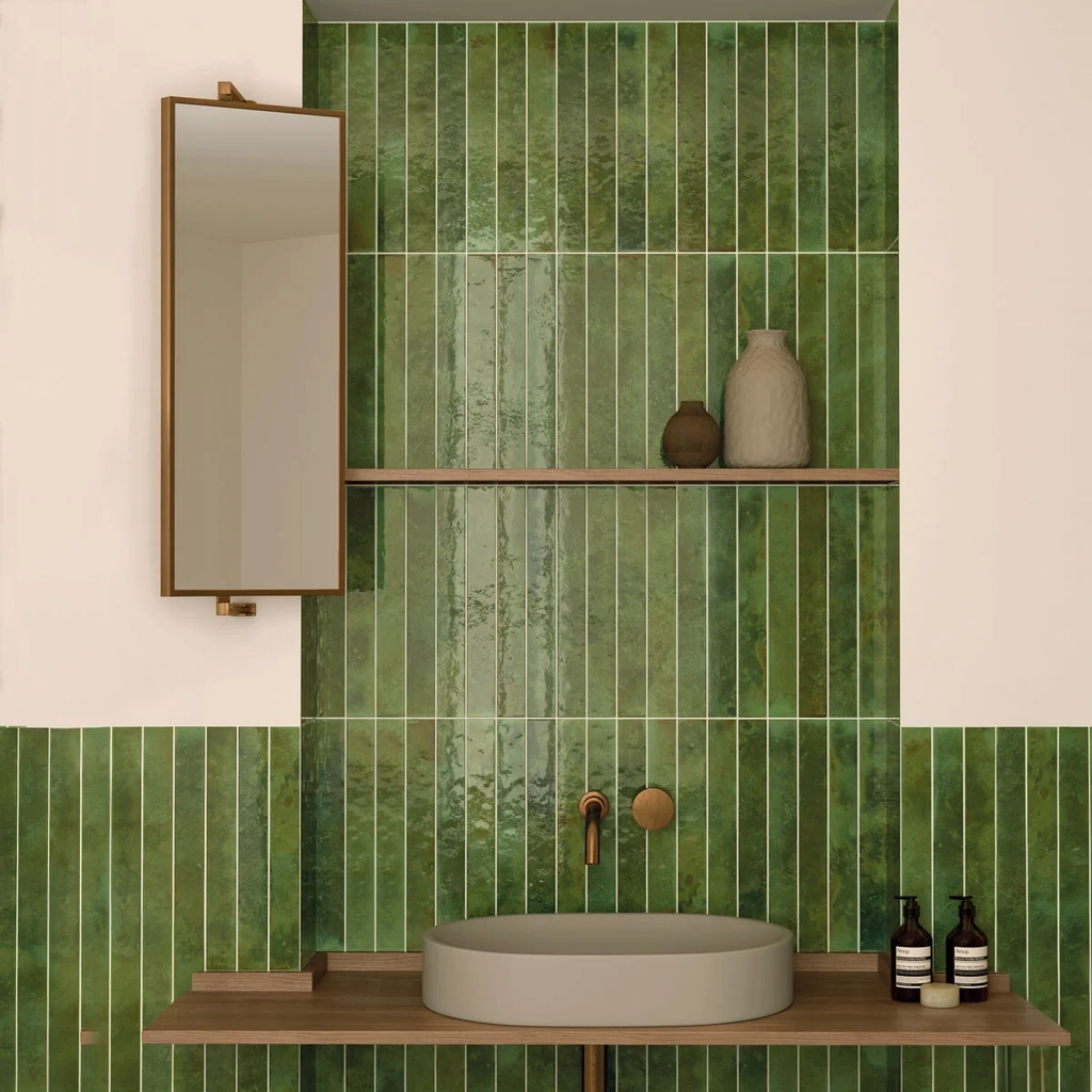 vægflise bali green blank 5x40