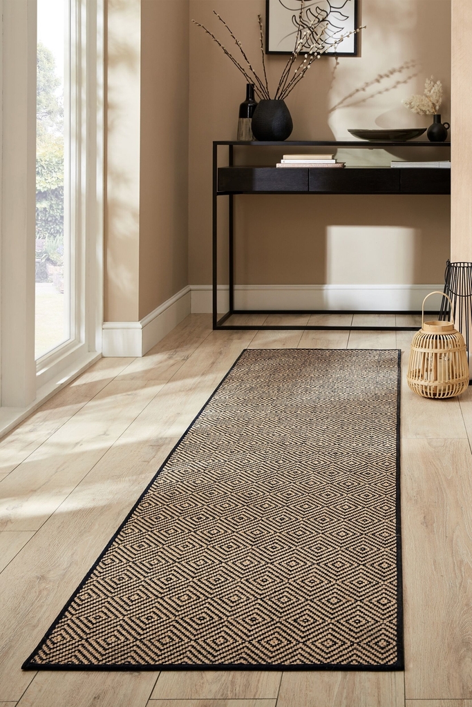 diamond border gulvløber i jute