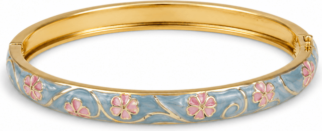 Chanti Vandfast Blomster Blå Bangle Forgyldt Stål - Oceana