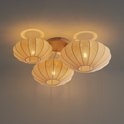 qazqa bida - japandi plafondlamp - 3 lichts - l 80 cm - beige - woonkamer | slaapkamer