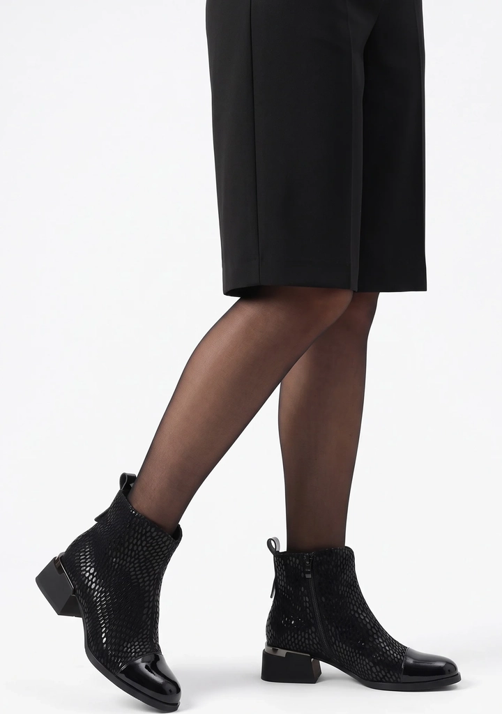 veneziaankle boots - cowboy- / bikerstøvlette - black