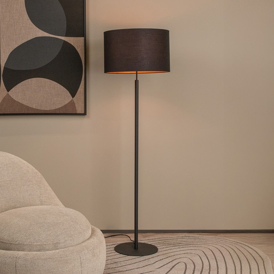 gulvlampe maya, sort, højde 150 cm, tekstil, e27