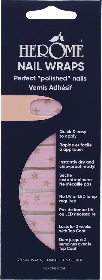 nail wraps - starry pink