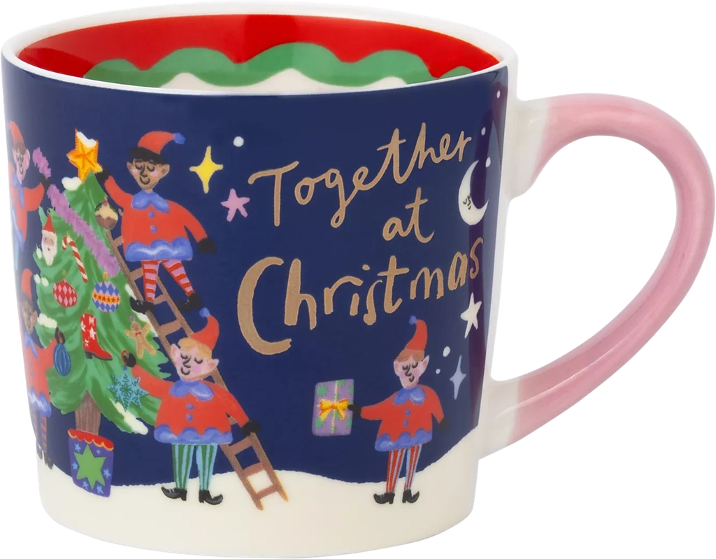 eleanor bowmer together at christmas bone china mug, 300ml, multi