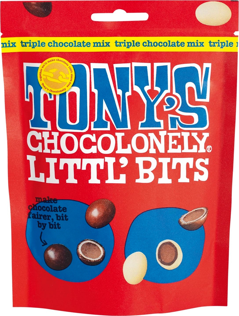 Tony's Chocolonely Littl'Bits Triple Chocolate Mix 100g (Pack of 8)