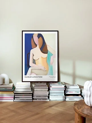 seated female nude by vilhelm lundstrom plakat