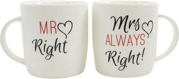 something different mr right/mrs always right mug keramisk krus i kasse med krus sæt