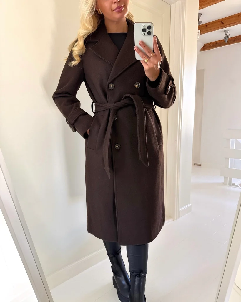 vero moda jakke fortunevega long chocolate torte melange