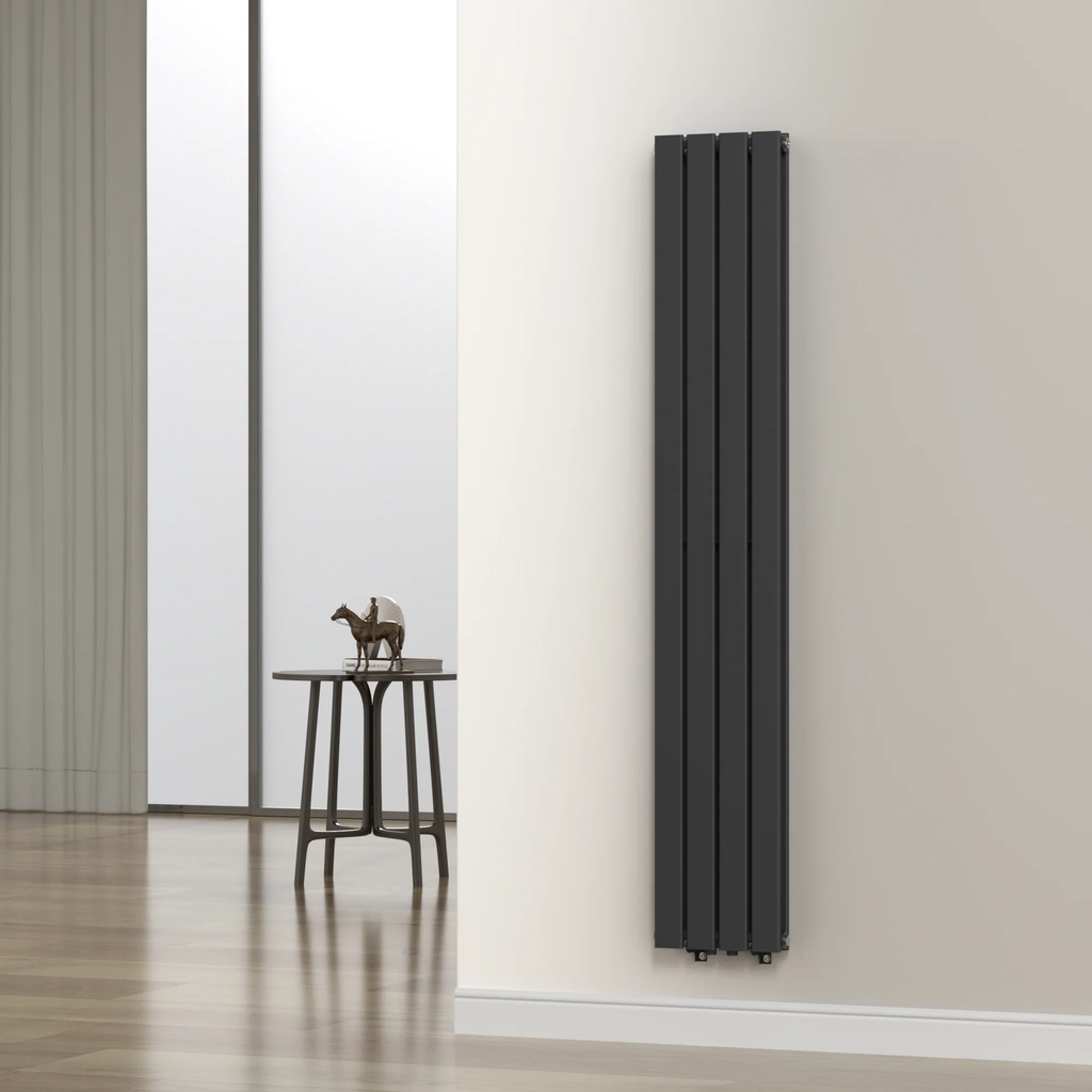 designradiator nore sort 180x30cm dobbeltlag 1122w [neu.haus]