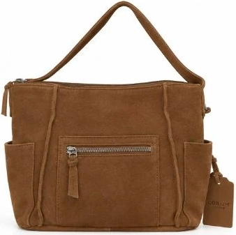 corium crossbody i sandfarvet ruskind